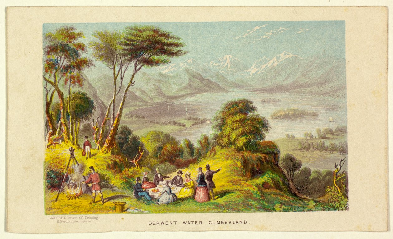 Derwent Water, Cumberland da George Baxter
