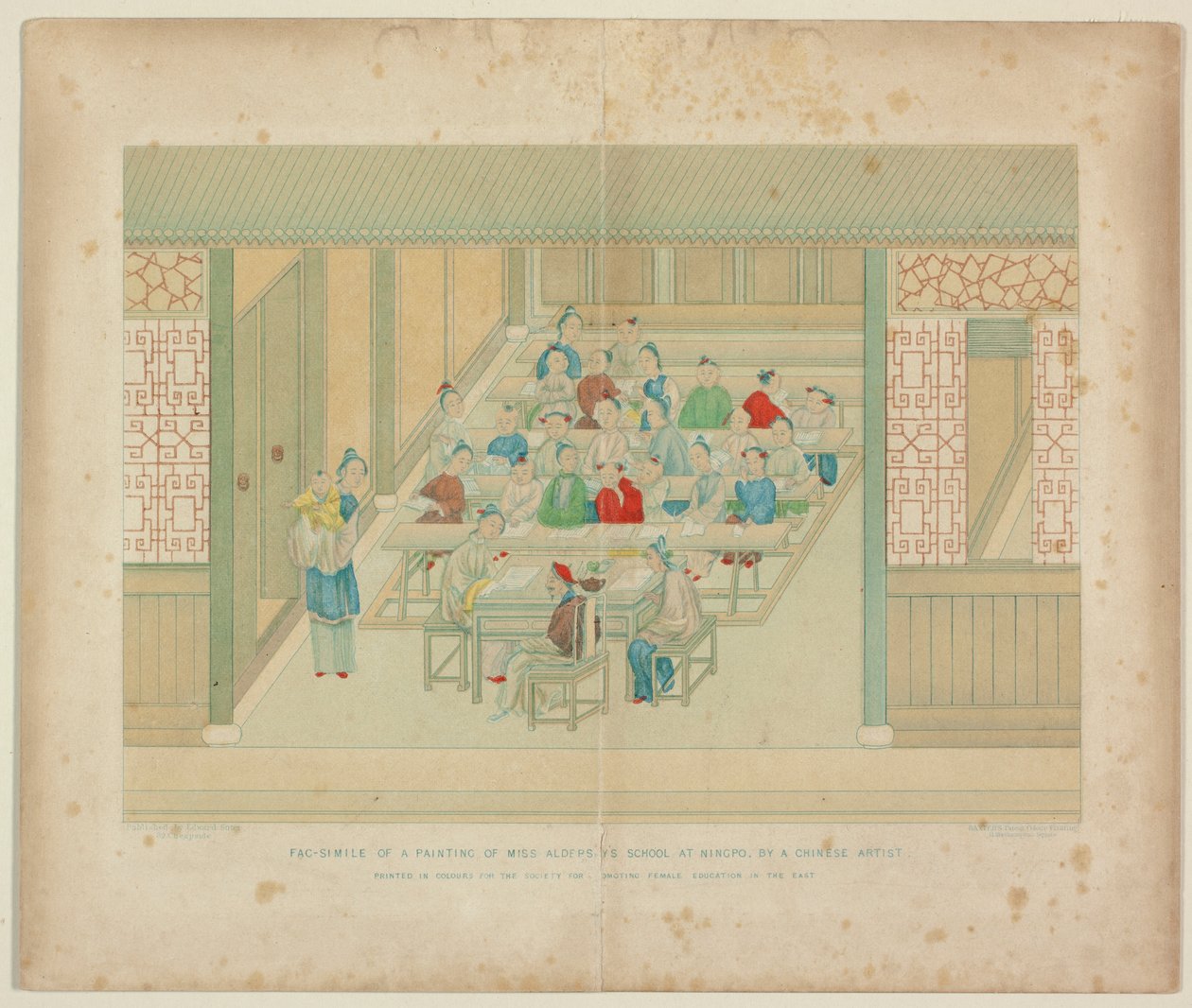 La scuola di Miss Aldersby a Ningpo da George Baxter