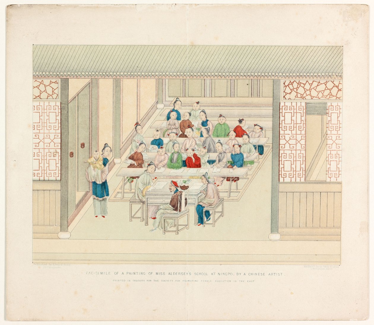 La scuola della signorina Aldersey a Ningbo da George Baxter