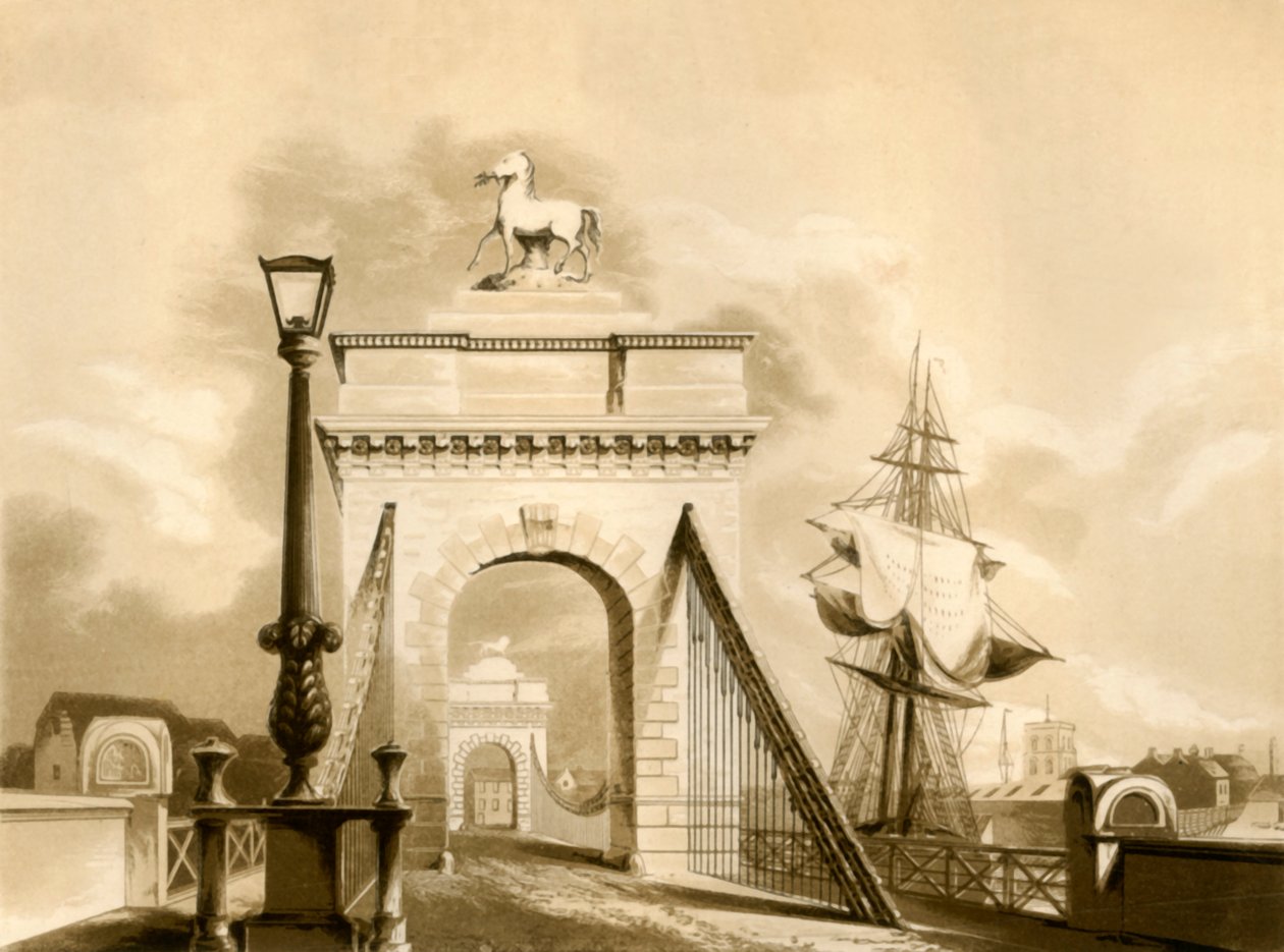 Ponte di Norfolk, New Shoreham da George Baxter