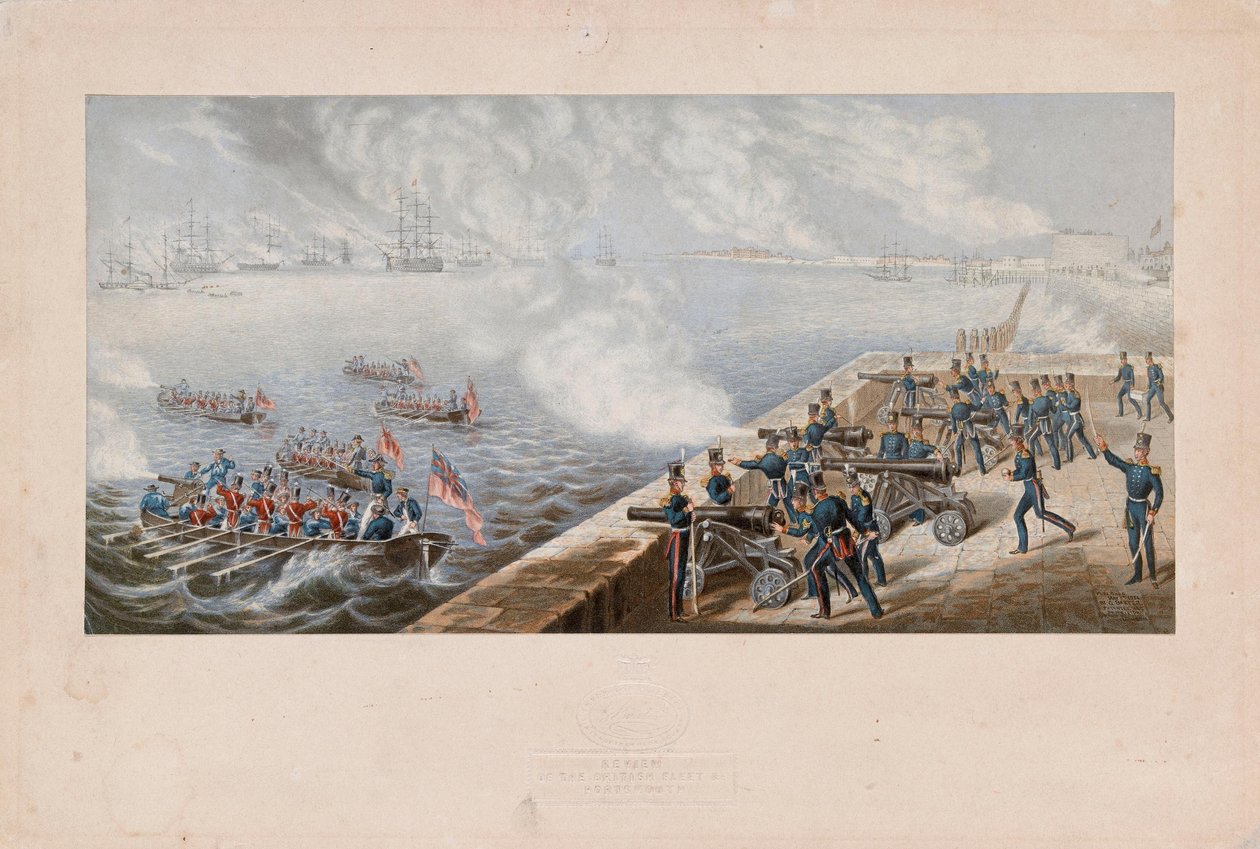 Rassegna della flotta britannica ecc., Portsmouth da George Baxter