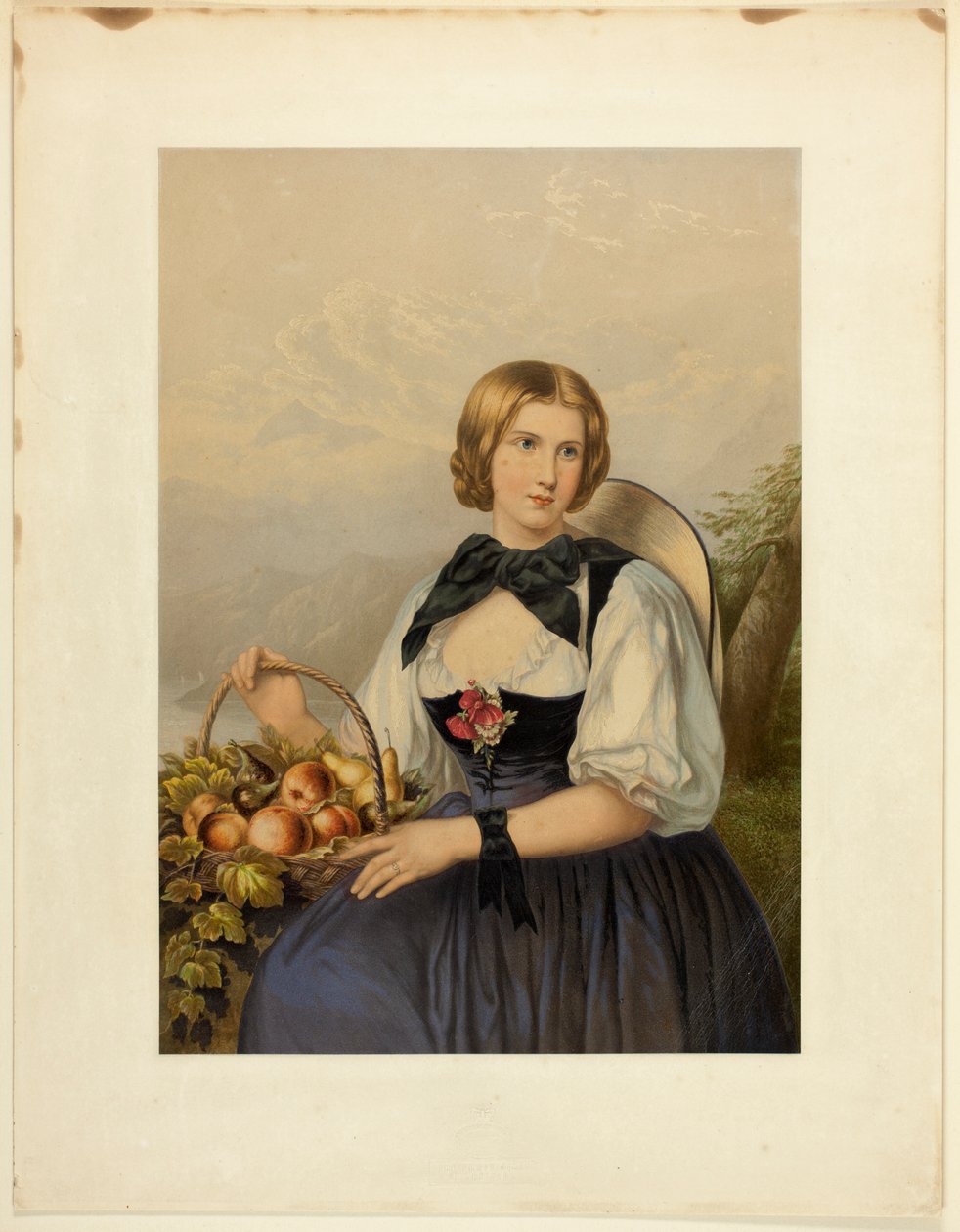 La ragazza dei frutti delle Alpi da George Baxter