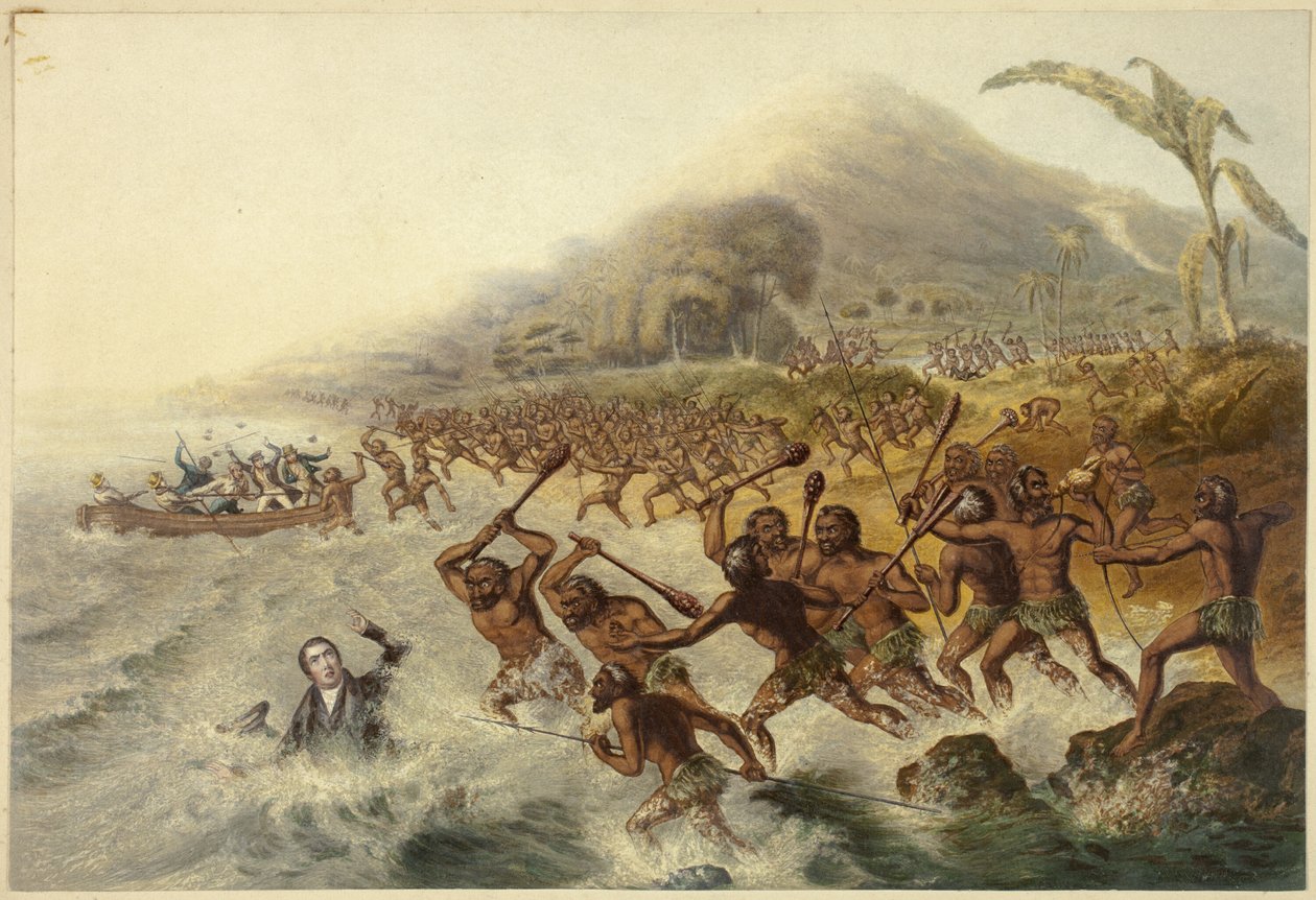 Il massacro del compianto missionario il Rev. J. Williams e Mr. Harris da George Baxter