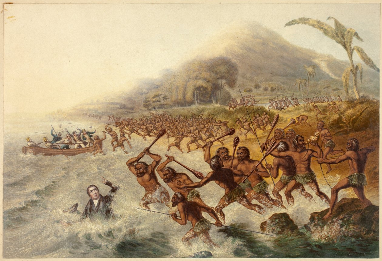 Il massacro del compianto missionario il Rev. J. Williams e Mr. Harris da George Baxter