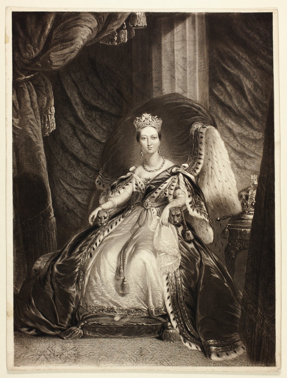 Victoria, regina di Gran Bretagna, dell’India, ecc., detta anche “La Grande Regina” da George Baxter