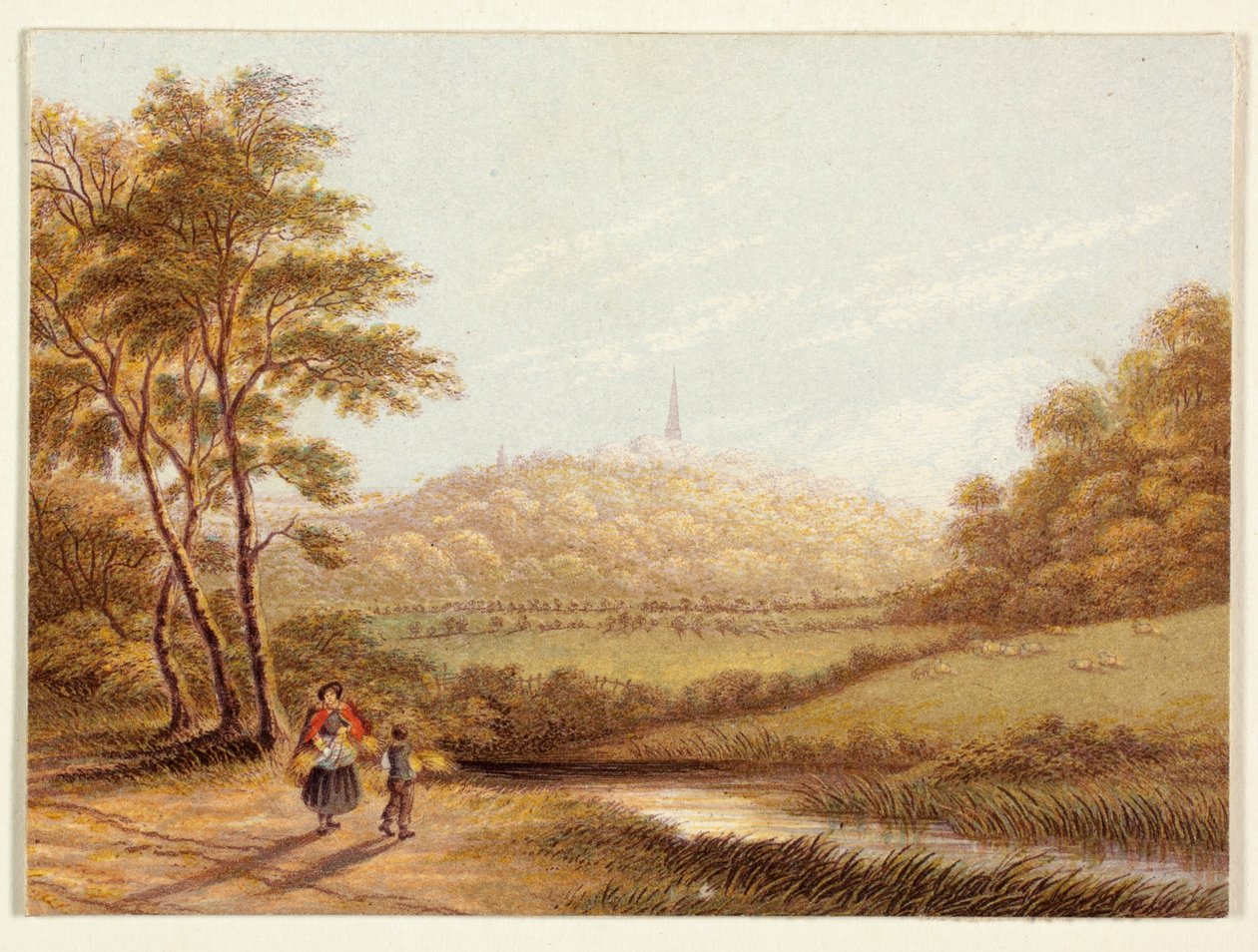 Veduta da Harrow-on-the-Hill da George Baxter