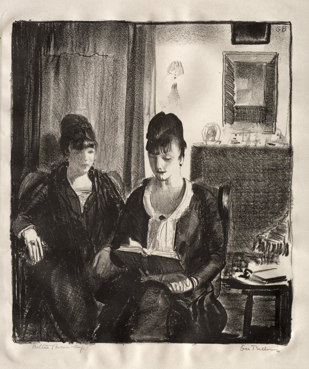 Elsie legge a Emma, seconda pietra da George Bellows