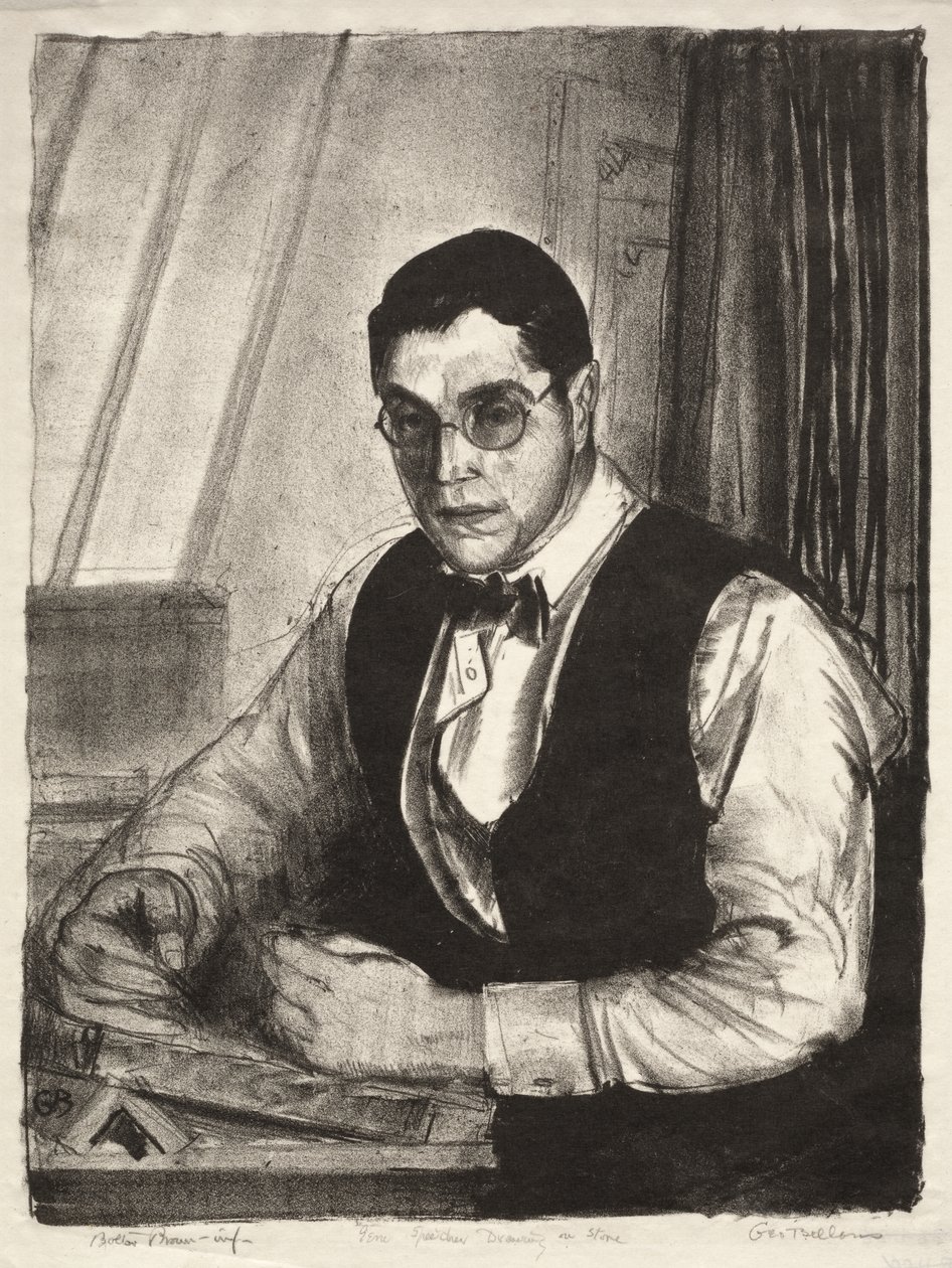 Gene Speicher disegna su una pietra da George Bellows