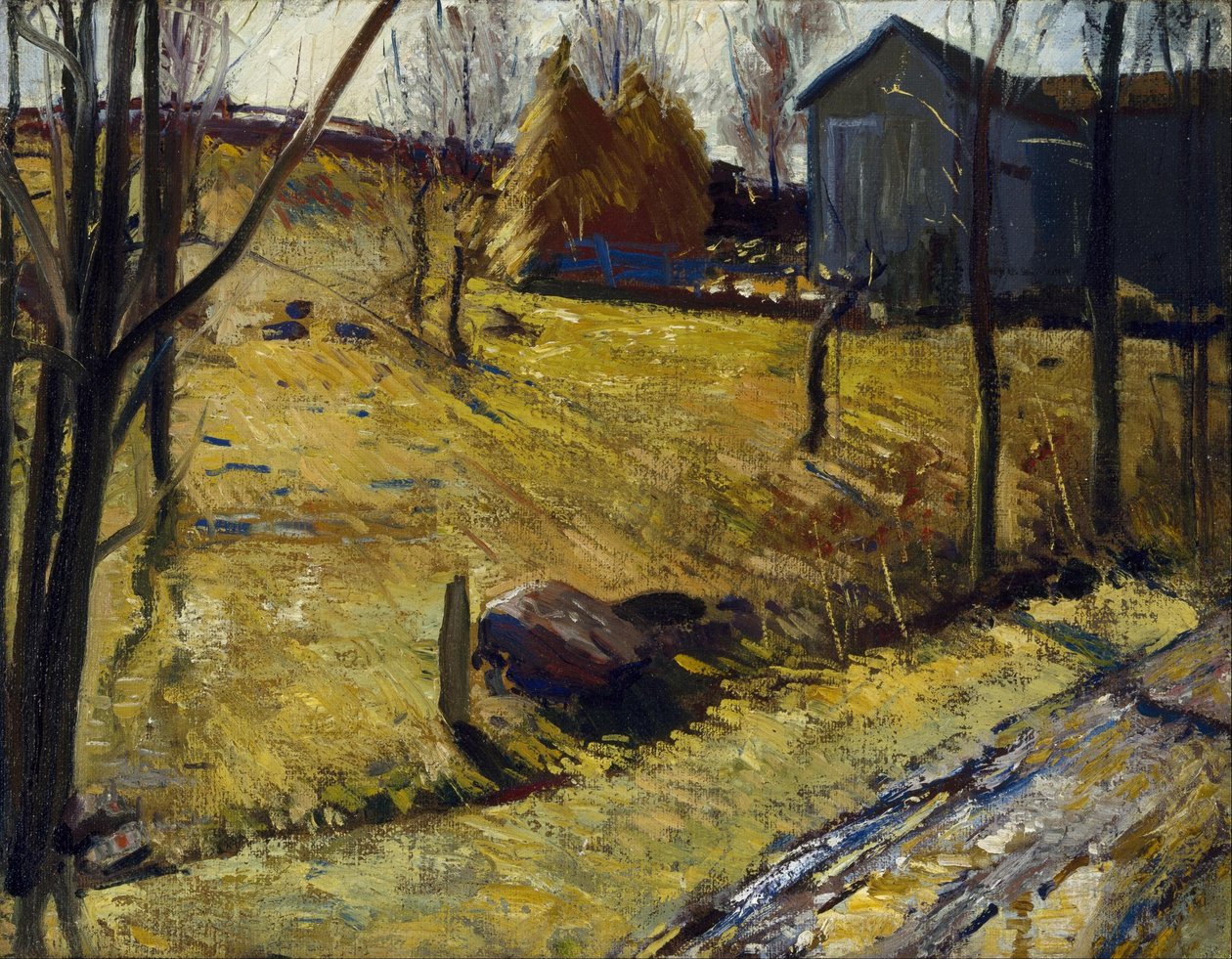 Covoni di fieno e fienile da George Bellows