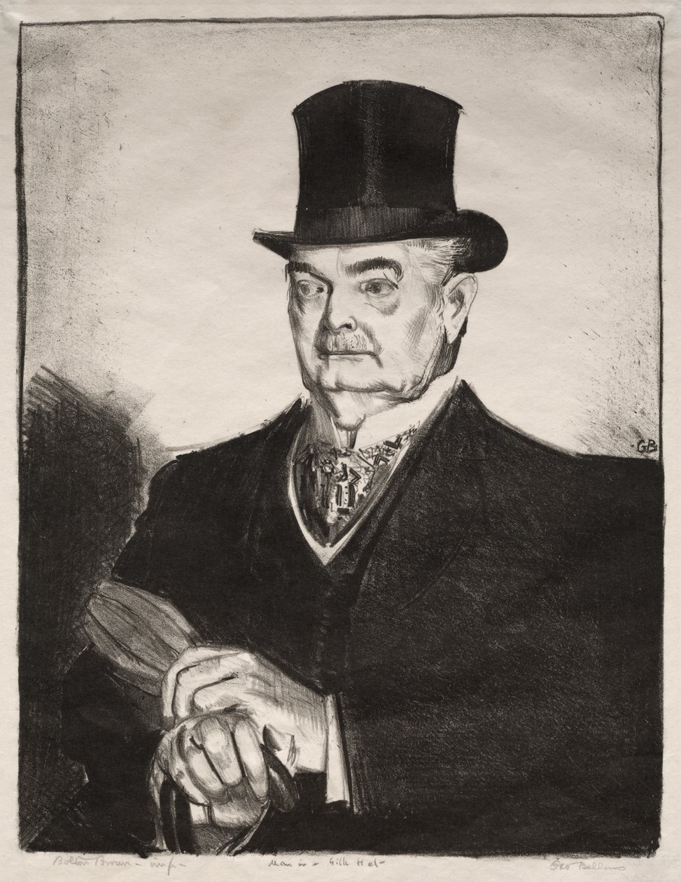 Un uomo con un cappello di seta da George Bellows