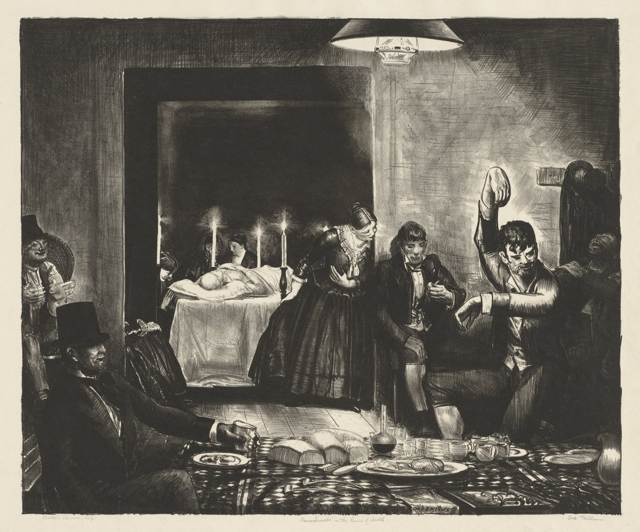 Punchinello nella casa della morte da George Bellows