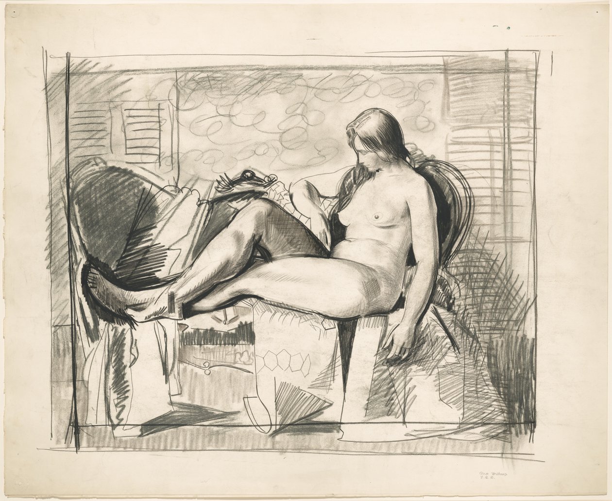 Studio per “Nudo con trapunta esagonale” da George Bellows