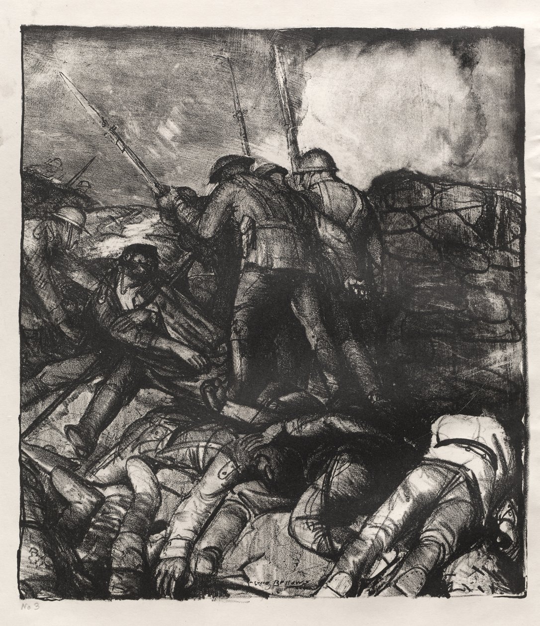 Serie sulla guerra: La carica, dettaglio destro, primo stato da George Bellows