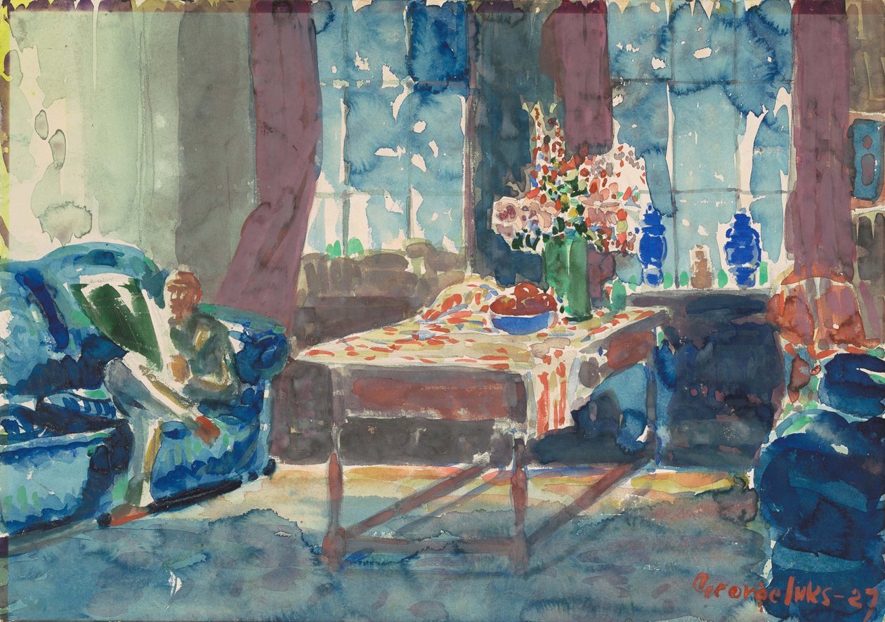 Autoritratto: Interno del mio appartamento di New York da George Benjamin Luks