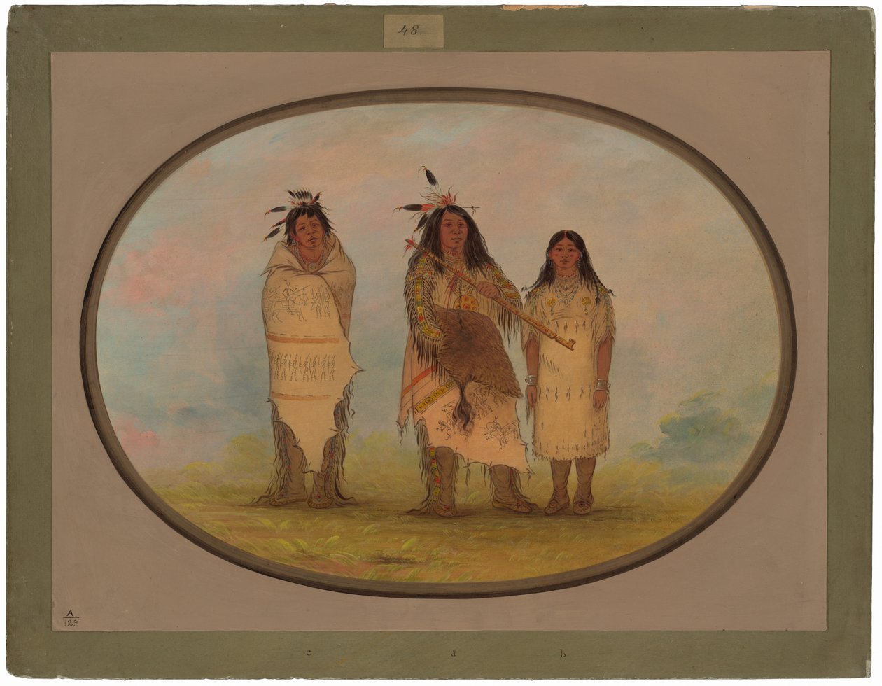 Un capo Cheyenne, sua moglie e un uomo di medicina da George Catlin