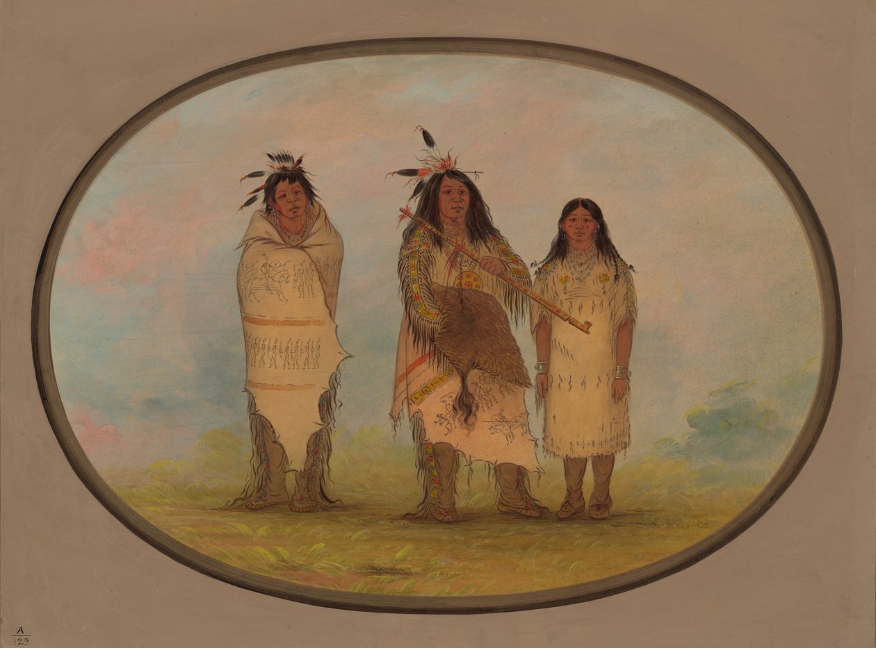 Un capo Cheyenne, sua moglie e un uomo di medicina, 1861-1869 da George Catlin