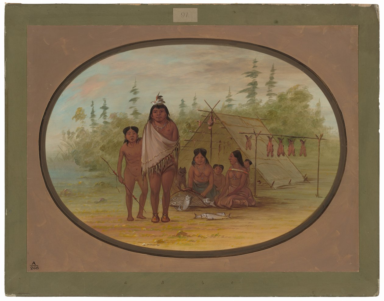 Un capo Flathead con la sua famiglia da George Catlin