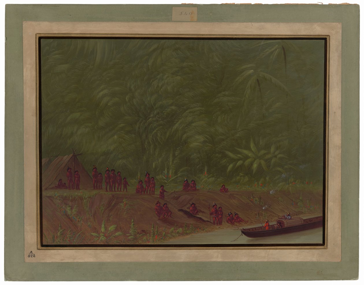 Accampamento Mura - Schizzo di barca da George Catlin
