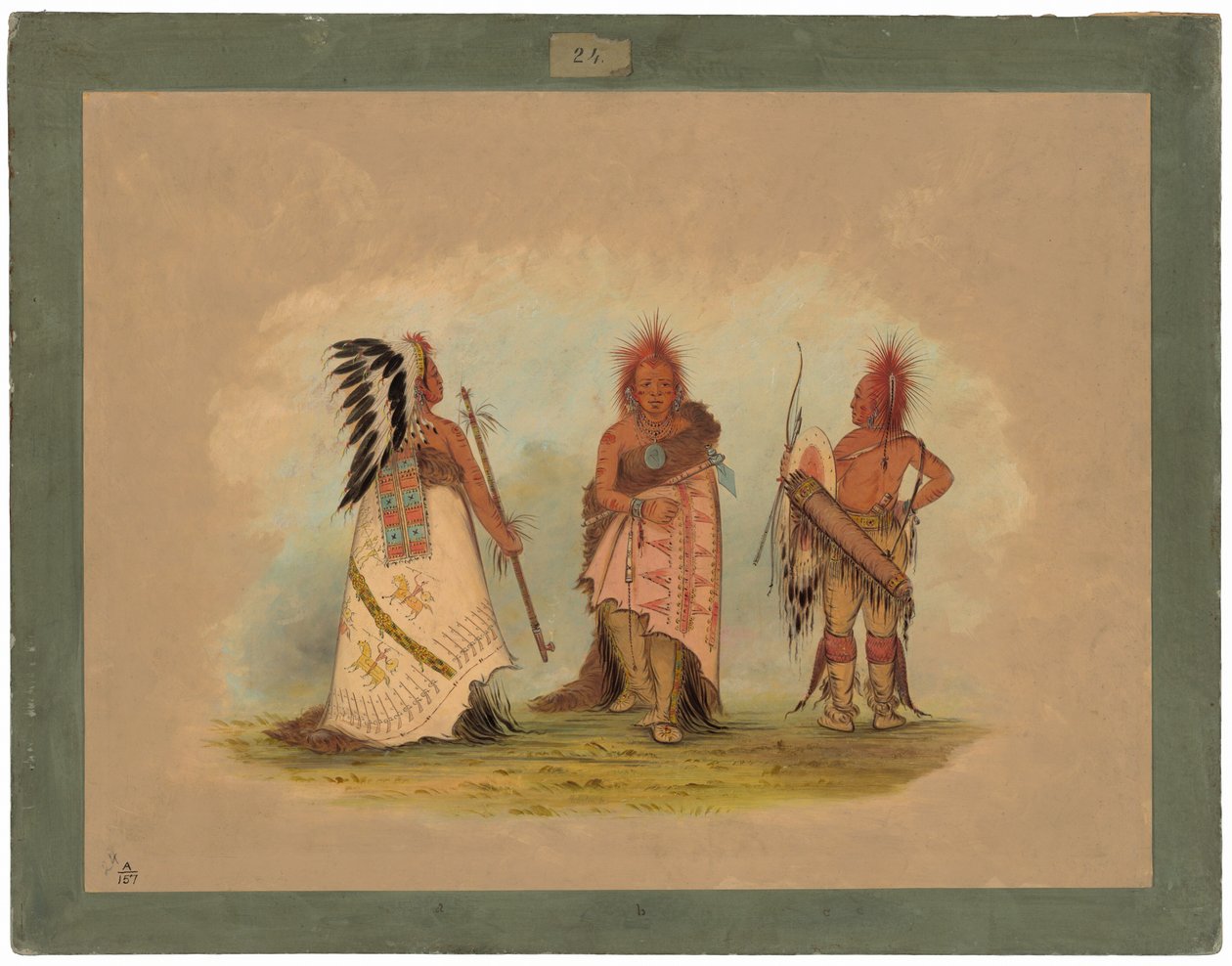 Un capo Pawnee con due guerrieri da George Catlin