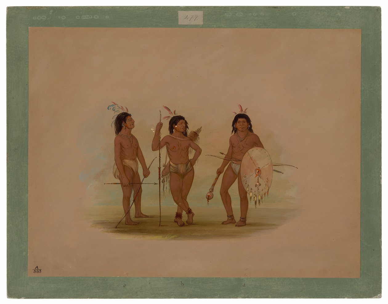 Un capo Puelchee e due giovani guerrieri da George Catlin