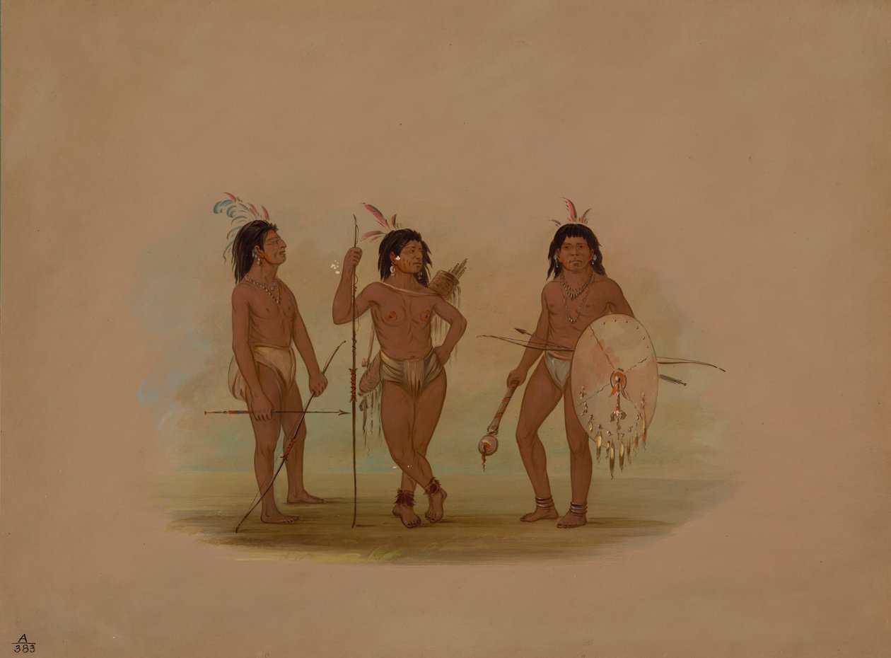 Un Capo Puelchee e Due Giovani Guerrieri, 1854-1869 da George Catlin