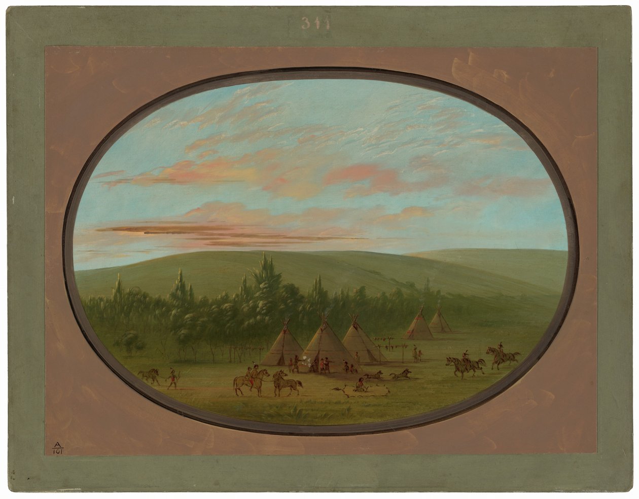 Un Villaggio Sioux da George Catlin