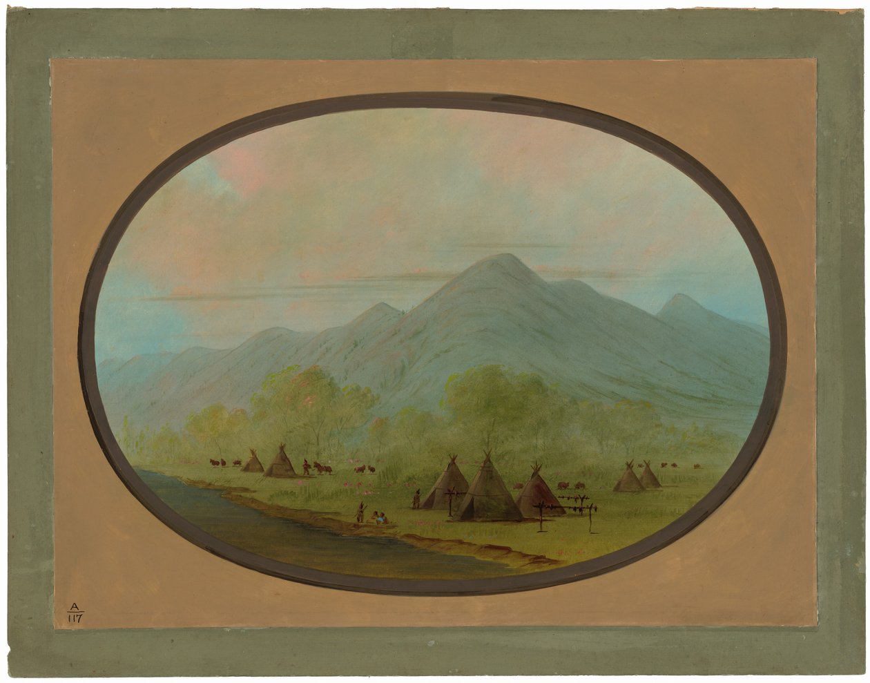 Un piccolo villaggio di corvi da George Catlin