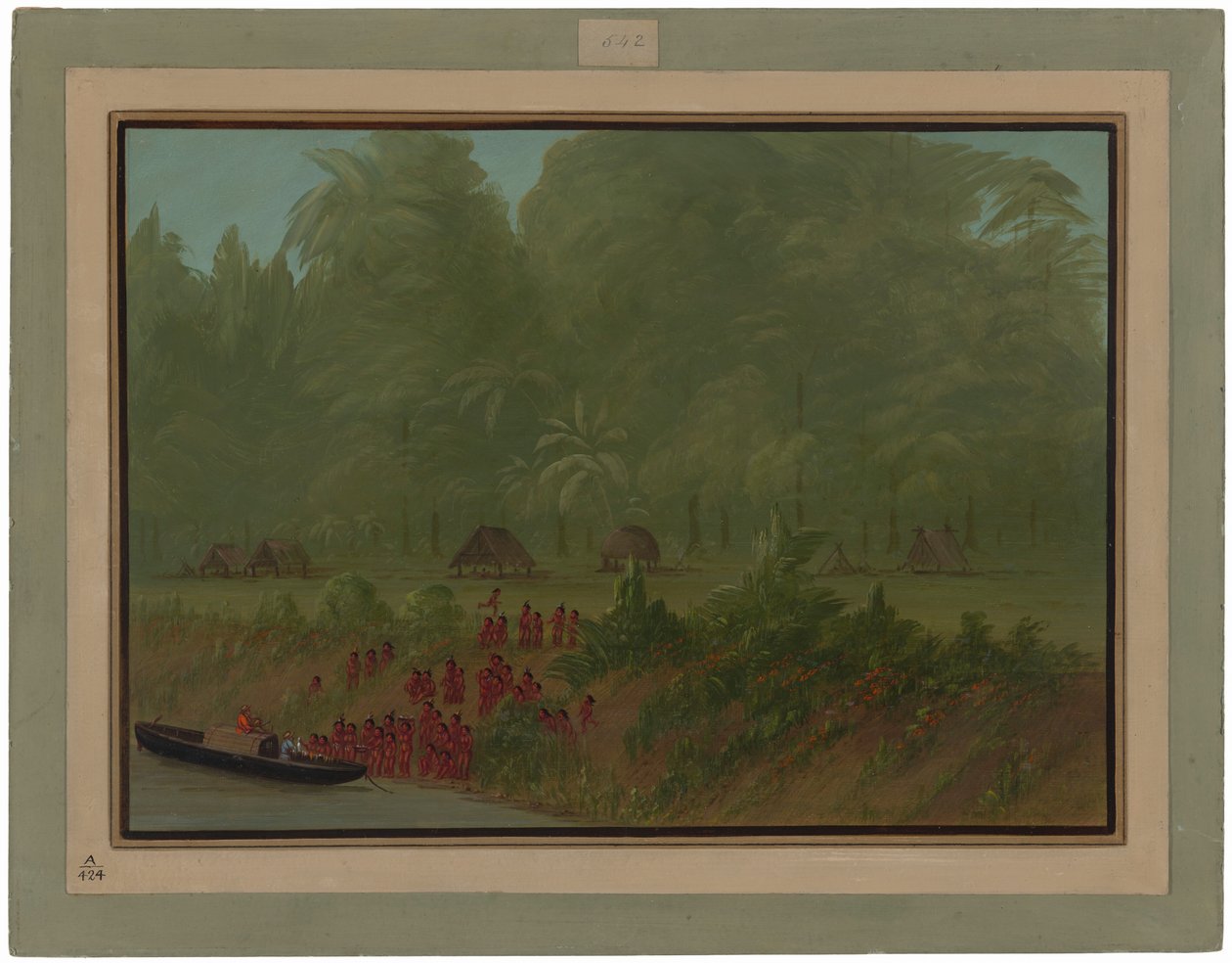 Un villaggio Yahua da George Catlin