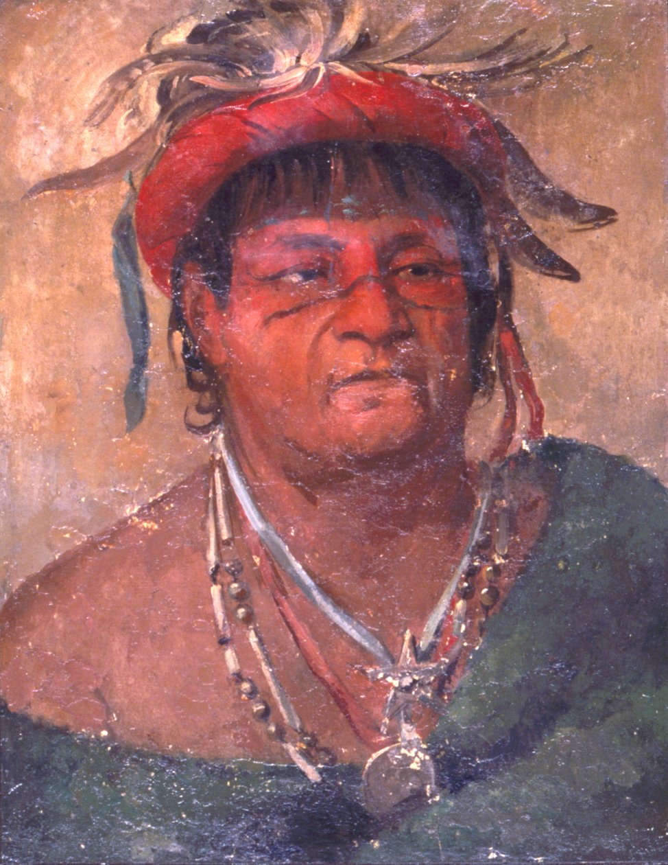 Aúh-ka-nah-paw-wáh, Terra in piedi, un vecchio e valoroso guerriero da George Catlin
