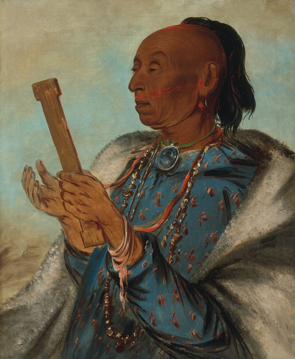 Ah-tón-we-tuck, Tacchino, ripetendo la sua preghiera da George Catlin