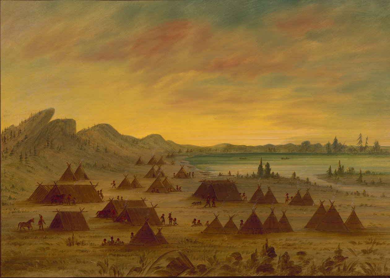 Un villaggio Apache, 1855-1869 da George Catlin