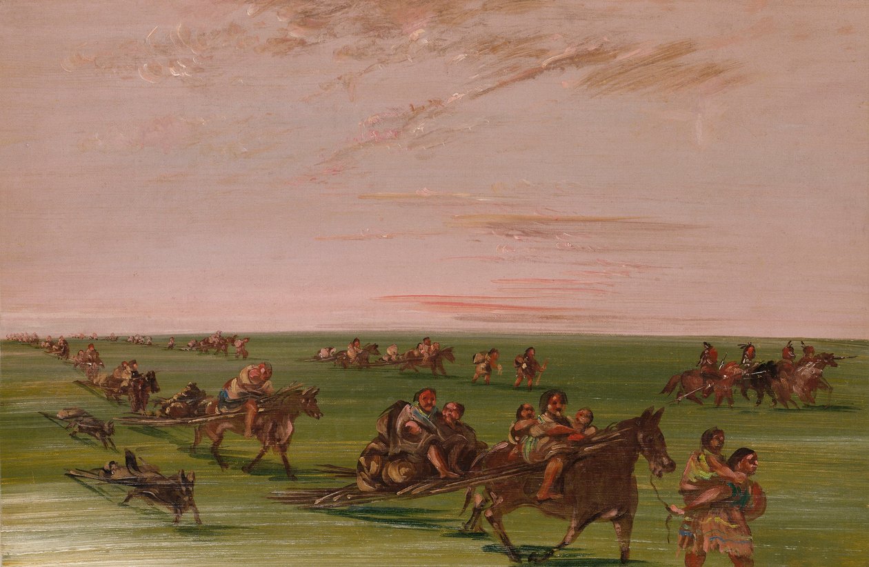 Campo mobile della Banda dei Sioux da George Catlin