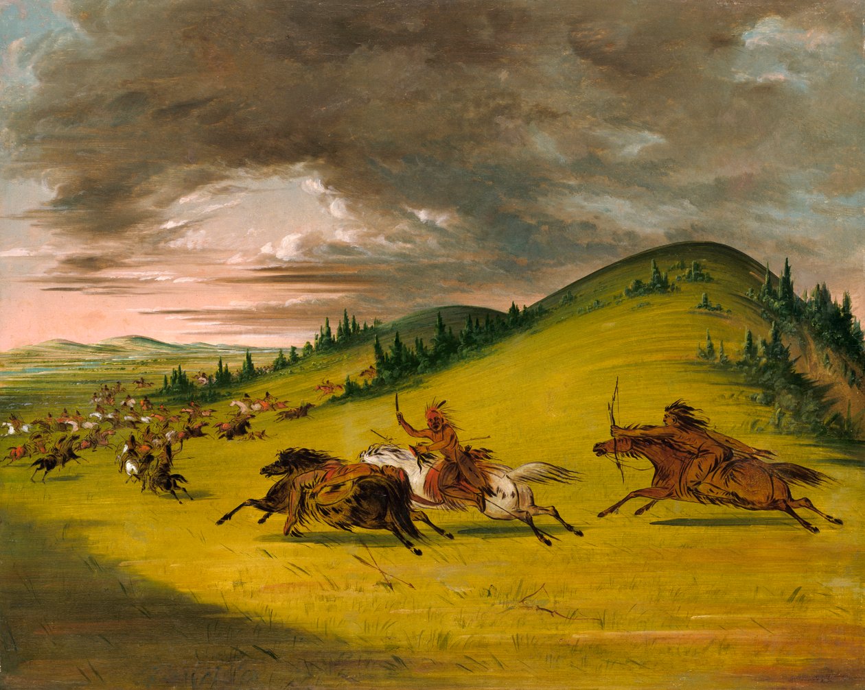 Battaglia tra Sioux e Sac e Fox da George Catlin