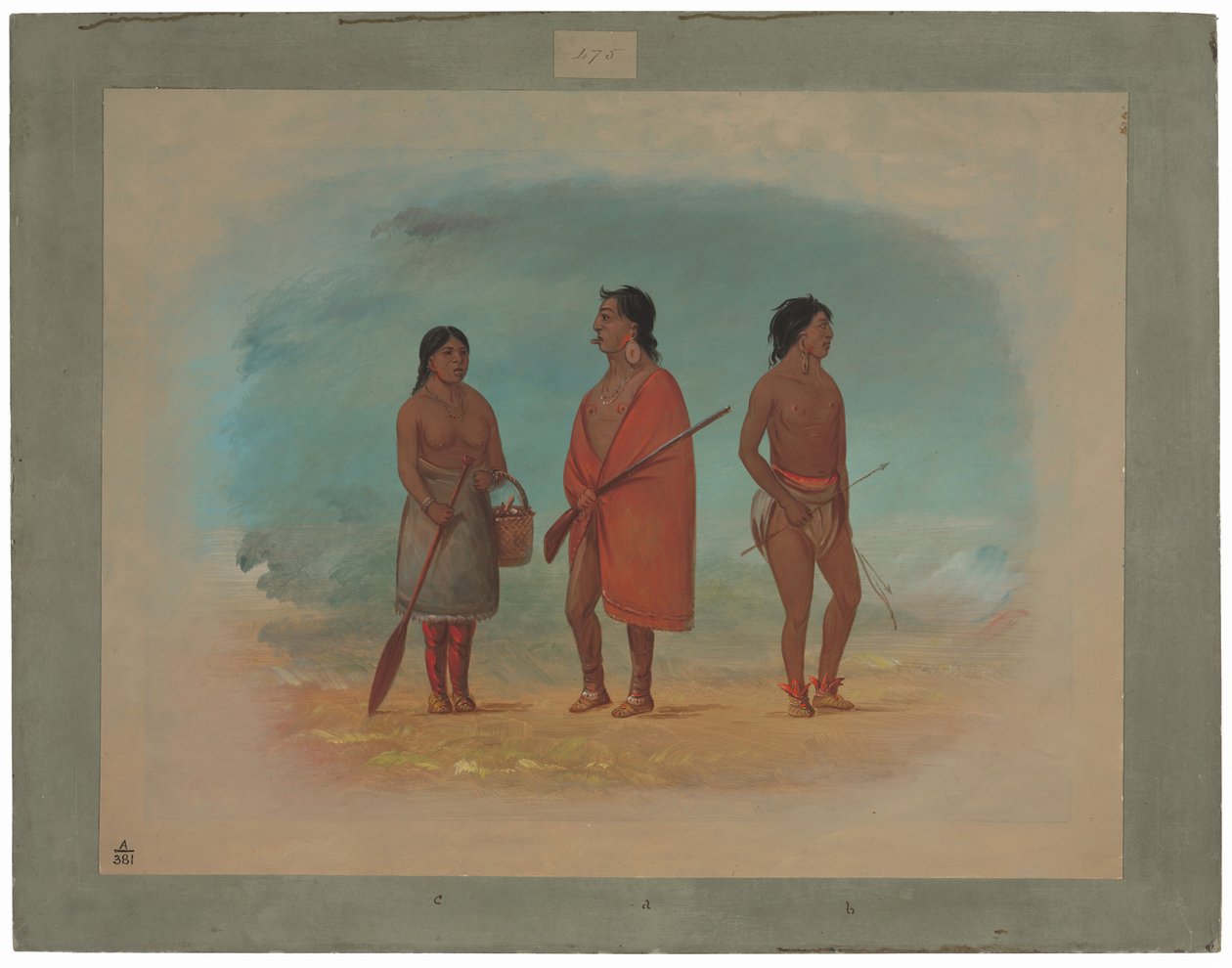 Capo Botocudo, sua moglie e un giovane da George Catlin