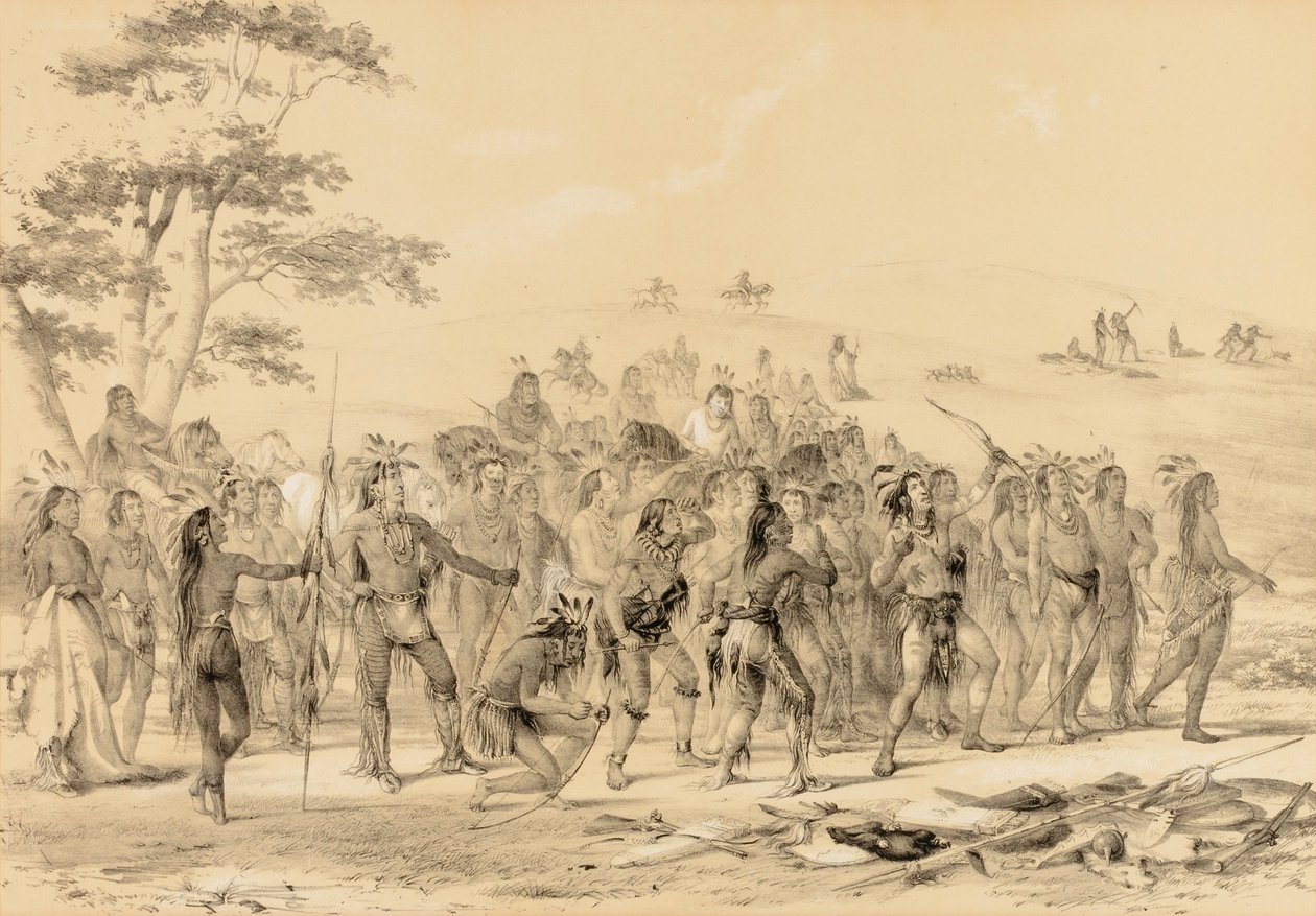 Braves che tirano le frecce - Una gara - n. 24 da George Catlin