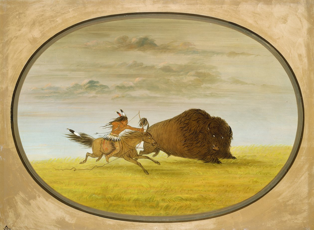 La caccia al bufalo da George Catlin
