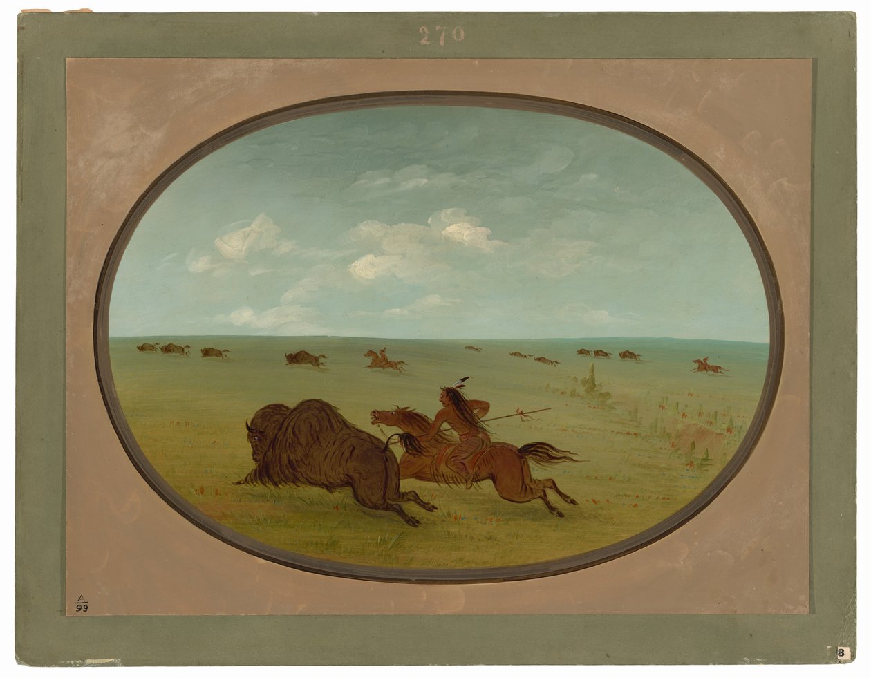 Caccia al Bisonte, Indiani Sioux, Alto Missouri da George Catlin