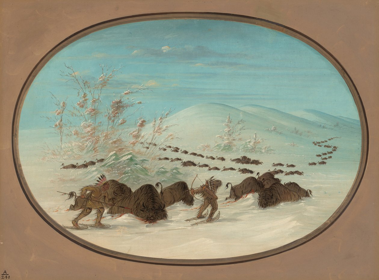 Caccia al bufalo nelle nevi - Ojibbeway da George Catlin