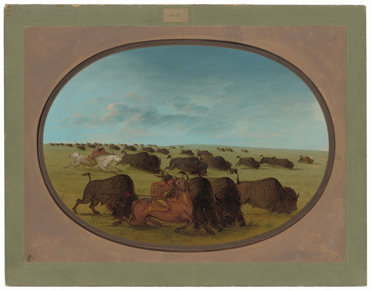 Caccia al bufalo, con incidenti da George Catlin