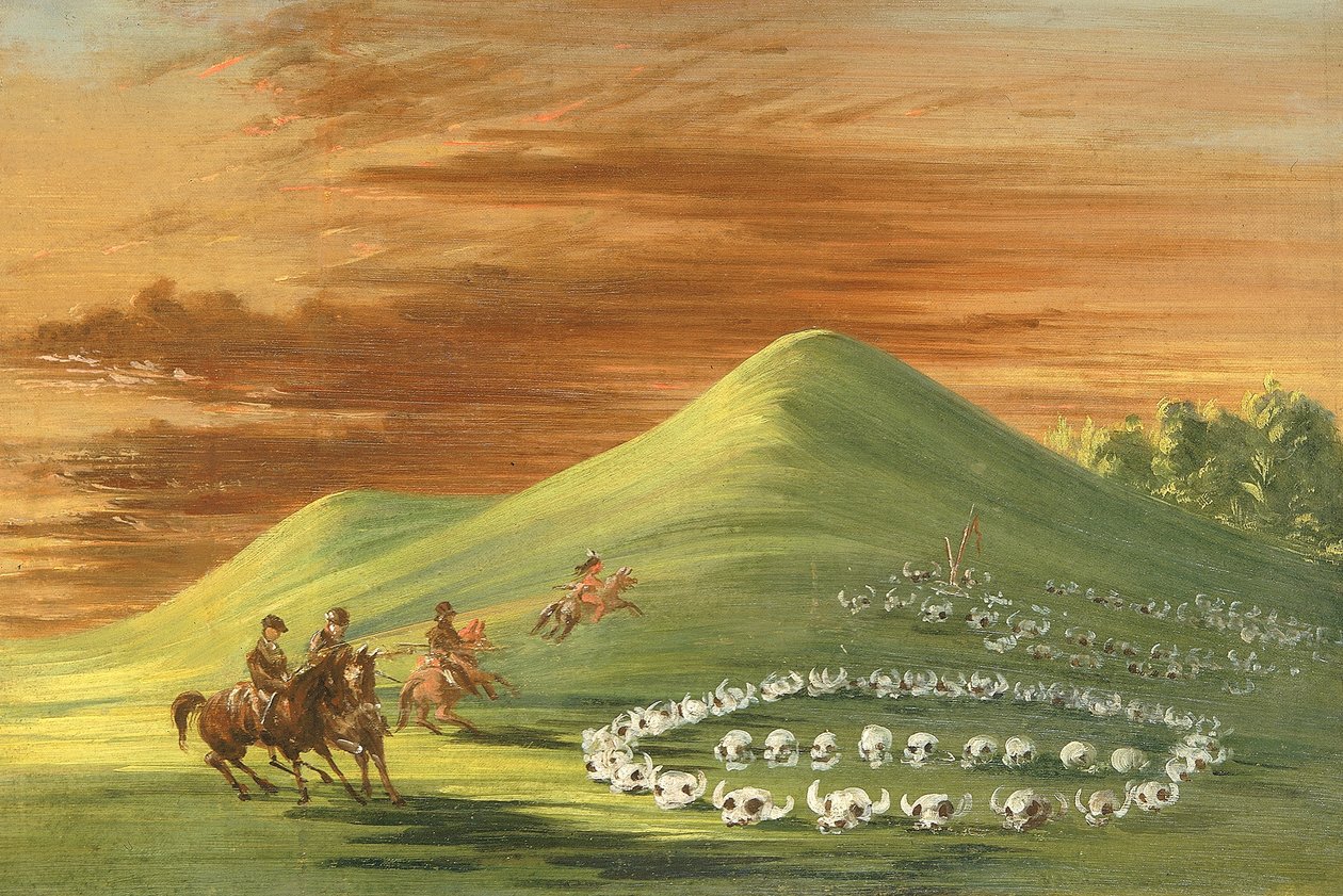 Butte de Mort, terreno di sepoltura Sioux, Alto Missouri da George Catlin