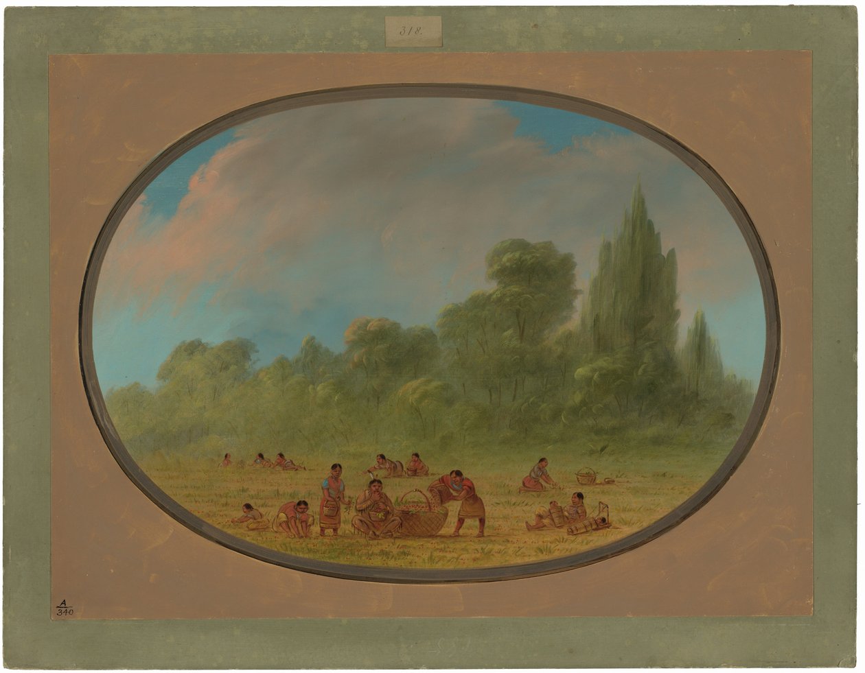 Indiani Caddoe che raccolgono fragole selvatiche da George Catlin