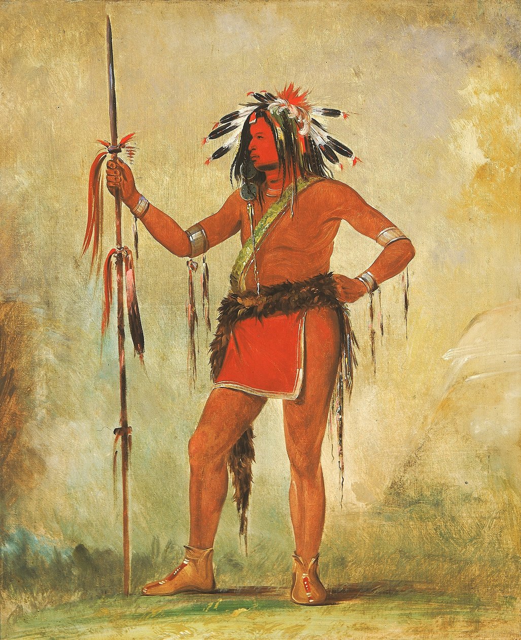 Cáh-be-múb-bee, Colui che siede ovunque, un coraggioso da George Catlin