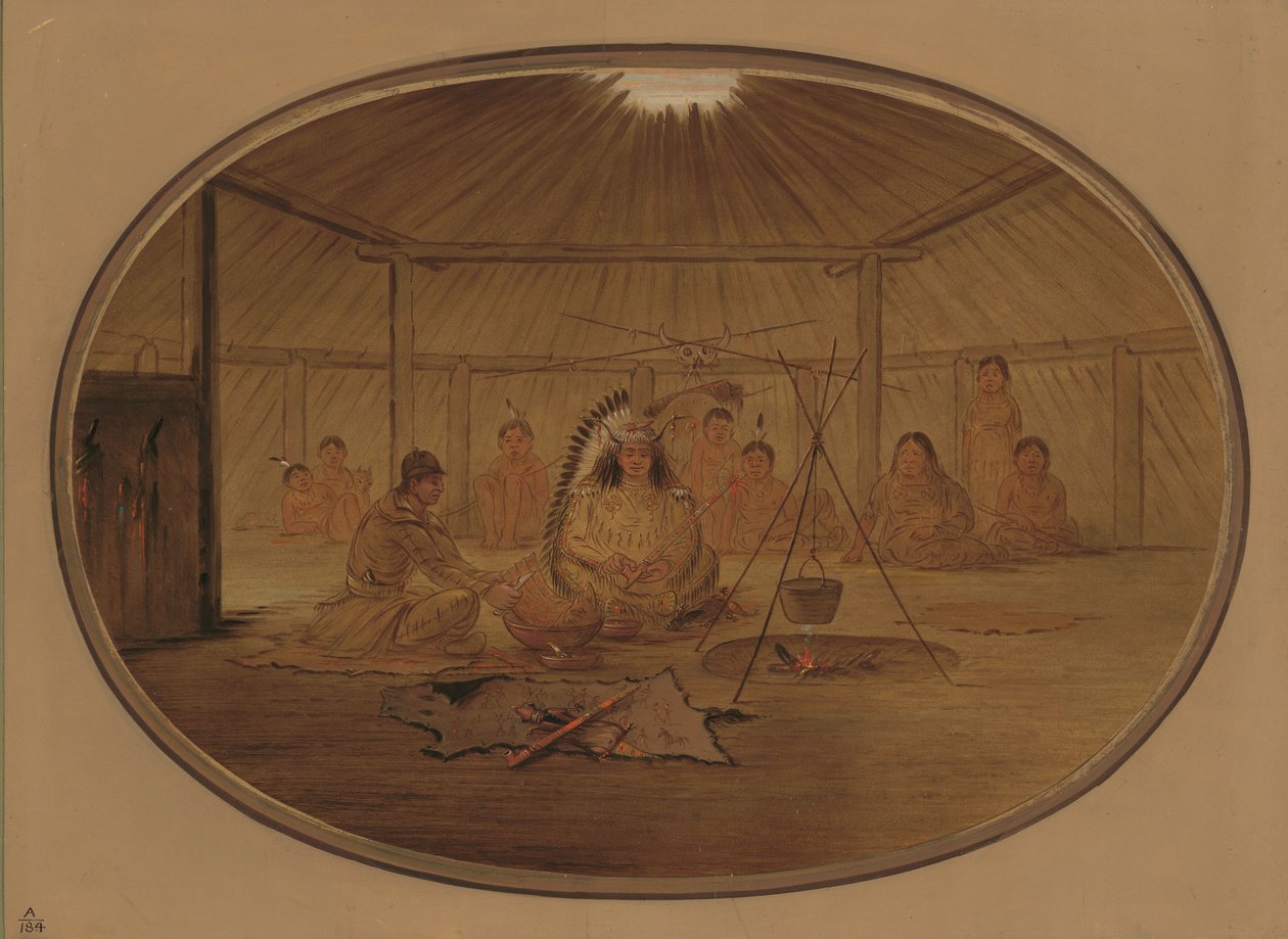 Catlin Festeggiato dal Capo Mandan, 1861-1869 da George Catlin