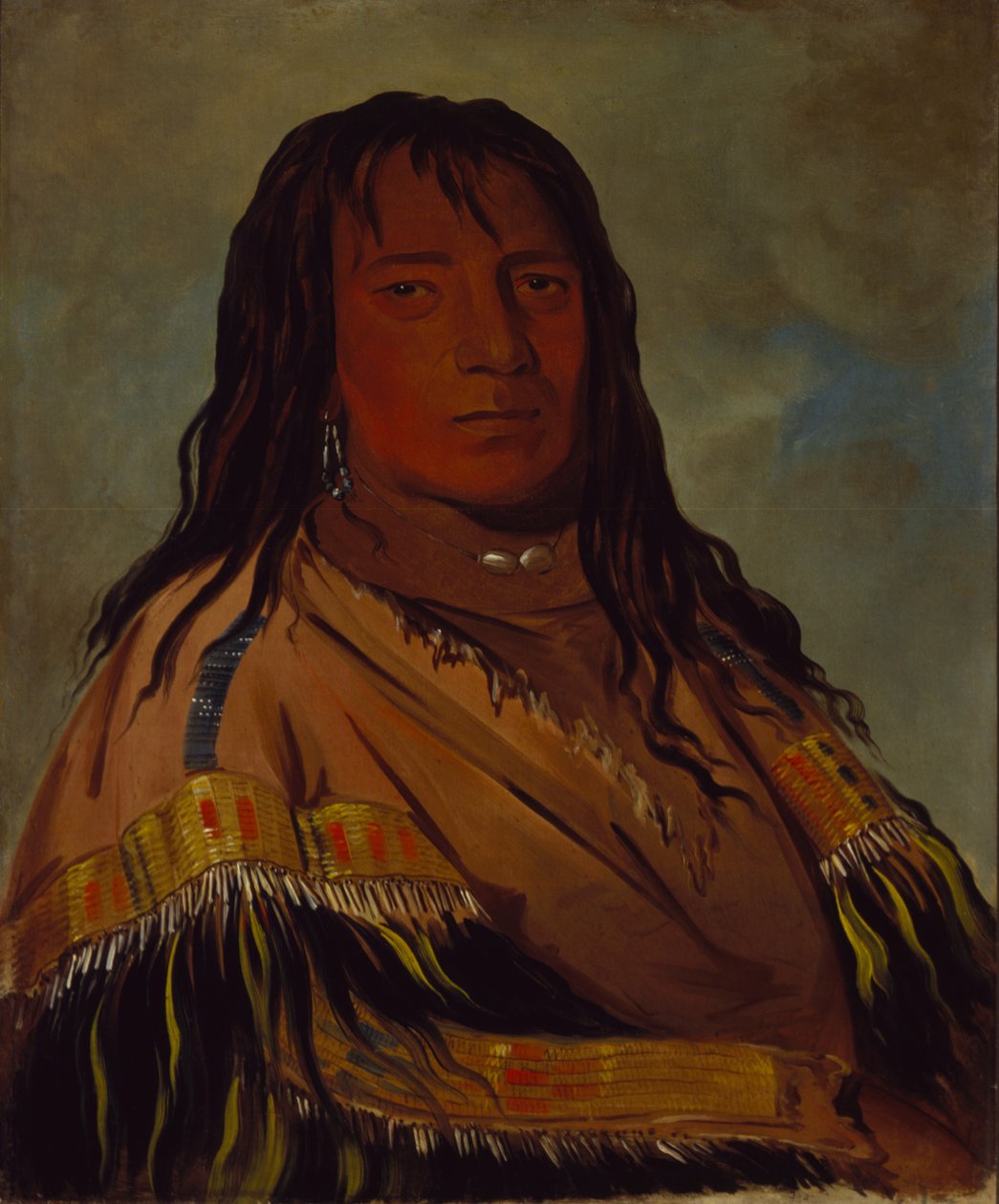 Chá-tee-wah-née-che, Senza Cuore, Capo della Banda Wah-ne-watch-to-nee-nah da George Catlin
