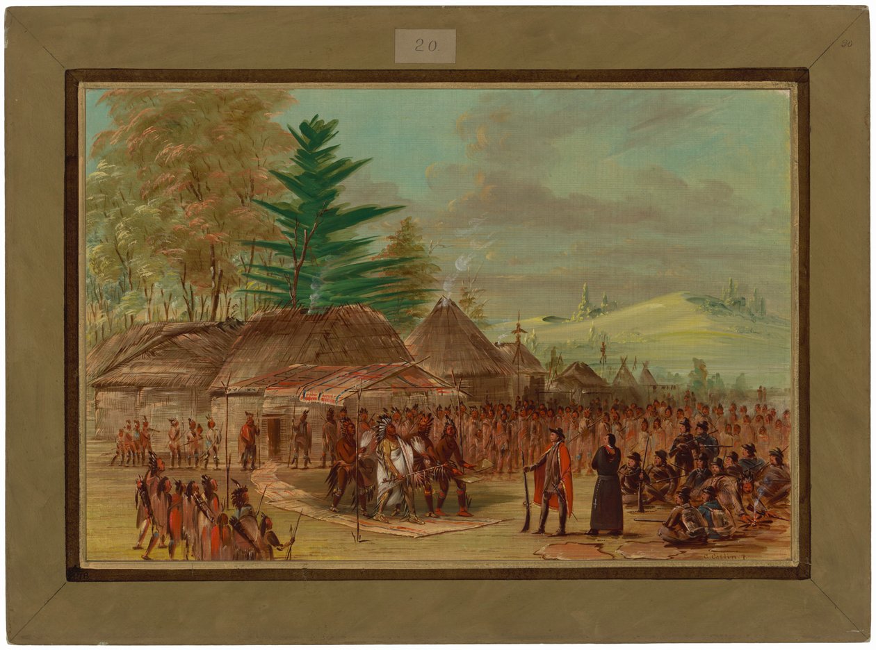 Il capo degli indiani Taensa riceve La Salle. 20 marzo 1682 da George Catlin