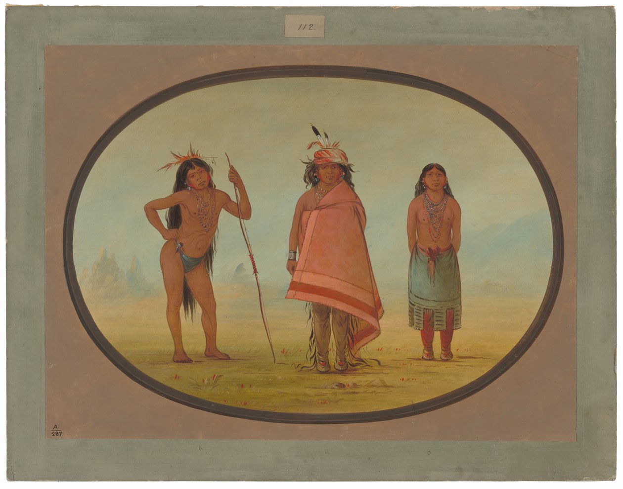 Capo Cochimtee, sua moglie e un guerriero da George Catlin