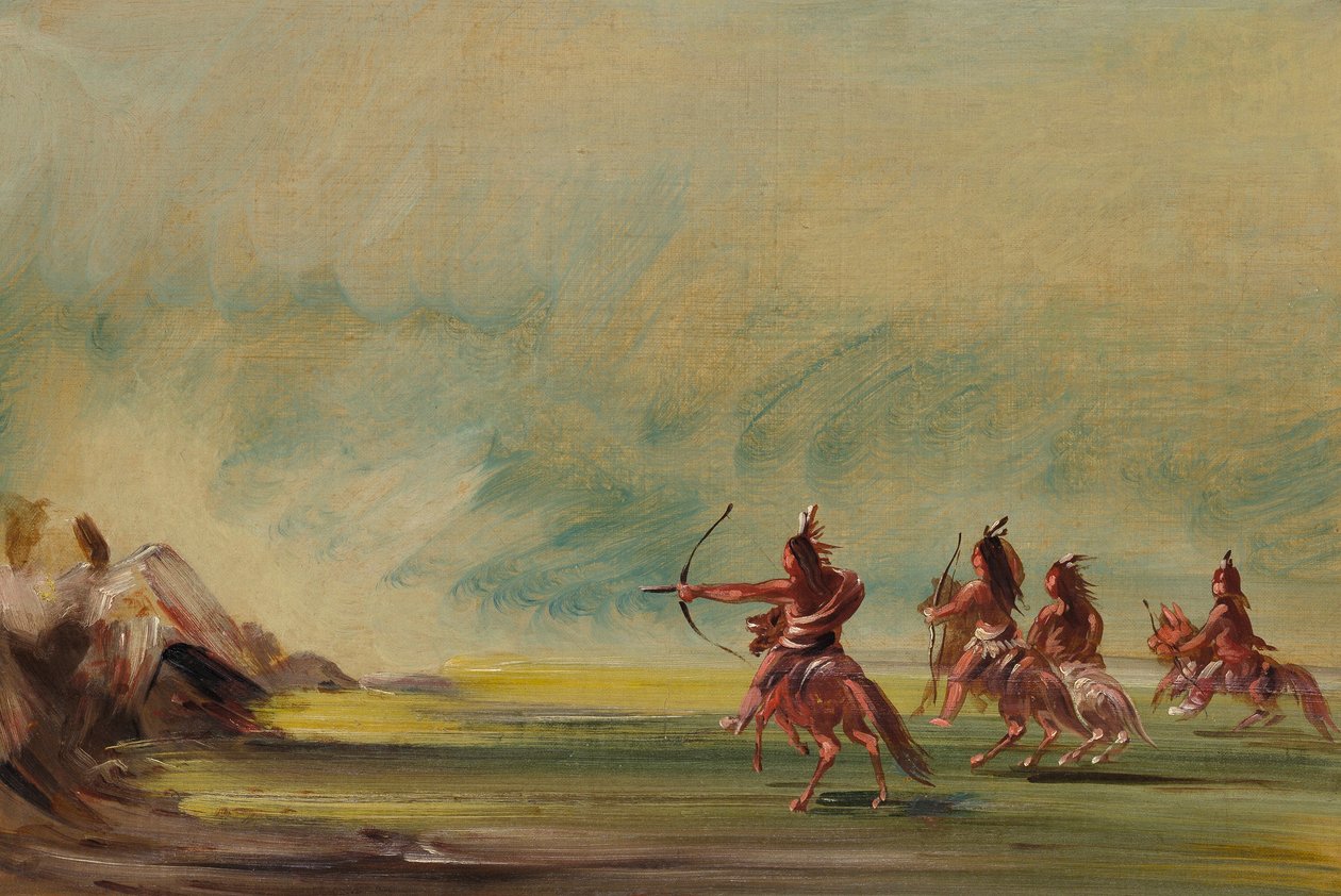 Comanche che regalano frecce alla Roccia di Medicina da George Catlin
