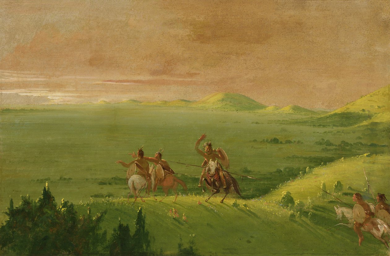 Partito di guerra Comanche, capo che scopre il nemico e incita i suoi uomini all