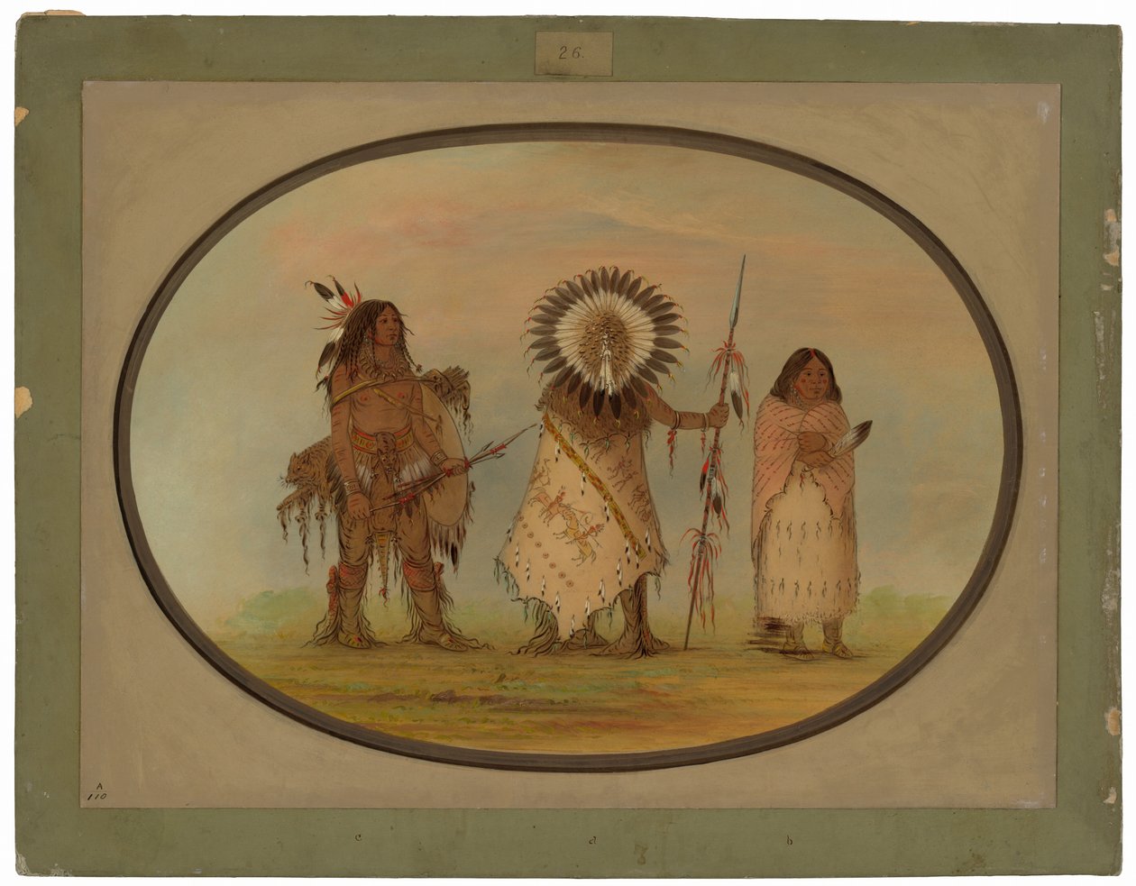 Capo Crow, Sua Moglie e un Guerriero da George Catlin
