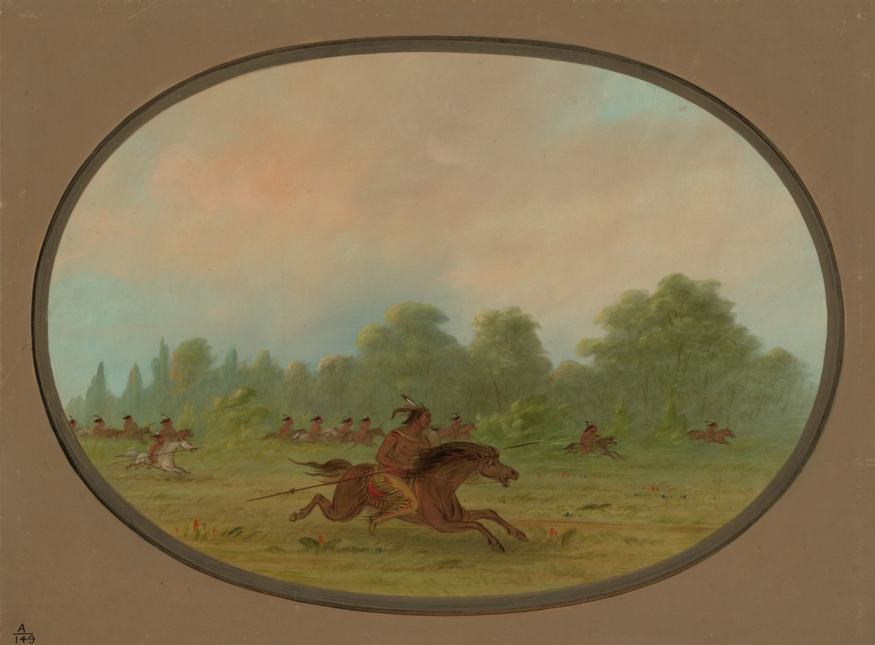 Sfilata di una banda di guerra Camanchee da George Catlin
